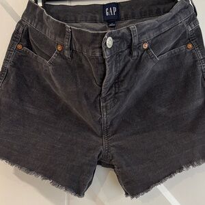 GAP Women's Charcoal Corduroy Frayed Hem Shorts